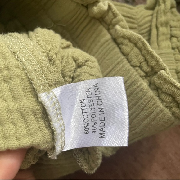 Princess Poly Sage Green Gauzy Cotton Button Down Set Size XS - Picture 10 of 11